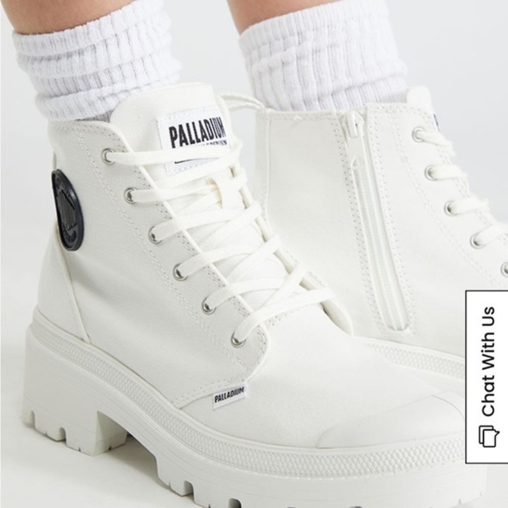 Palladium star white Pallabase Twill high top side zip boots